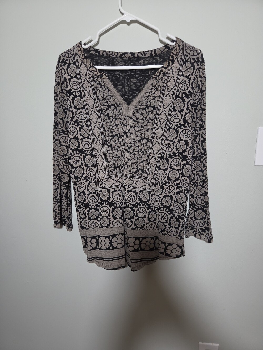 Beige And Black Classy Top